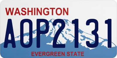 WA license plate AOP2131