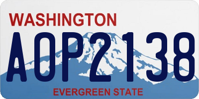 WA license plate AOP2138