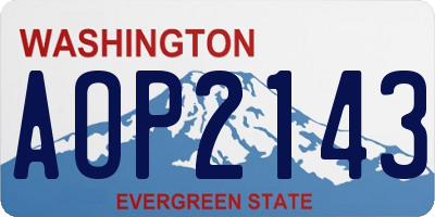 WA license plate AOP2143
