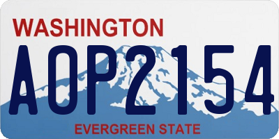 WA license plate AOP2154