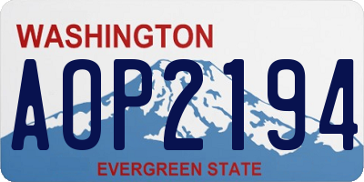 WA license plate AOP2194