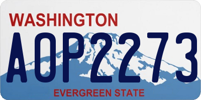 WA license plate AOP2273