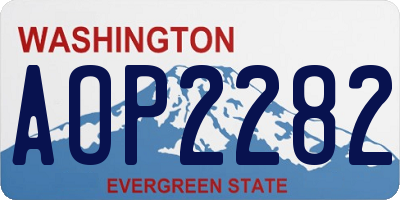 WA license plate AOP2282