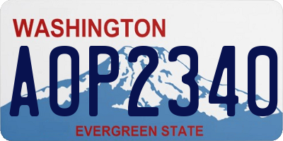 WA license plate AOP2340