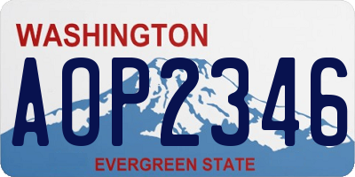WA license plate AOP2346