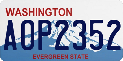 WA license plate AOP2352