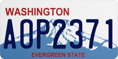 WA license plate AOP2371