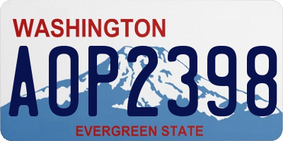 WA license plate AOP2398