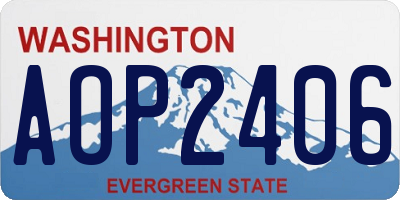 WA license plate AOP2406