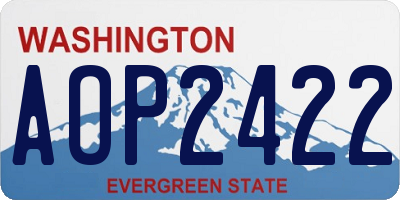 WA license plate AOP2422