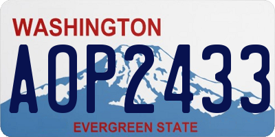 WA license plate AOP2433