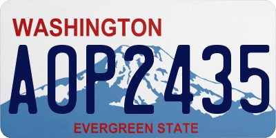 WA license plate AOP2435