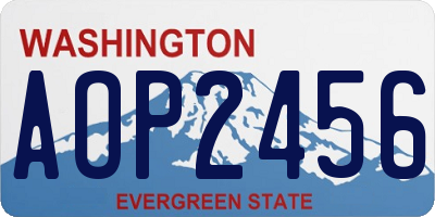 WA license plate AOP2456