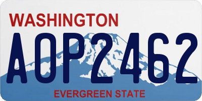 WA license plate AOP2462