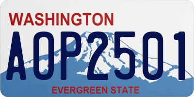 WA license plate AOP2501