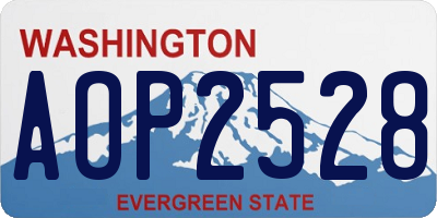 WA license plate AOP2528