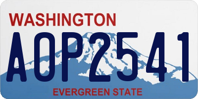 WA license plate AOP2541