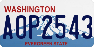 WA license plate AOP2543