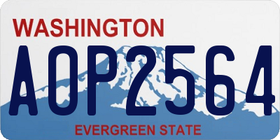 WA license plate AOP2564