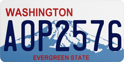 WA license plate AOP2576