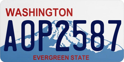 WA license plate AOP2587