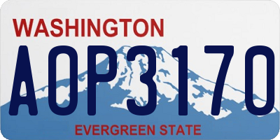 WA license plate AOP3170