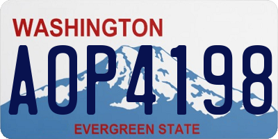 WA license plate AOP4198