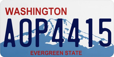 WA license plate AOP4415