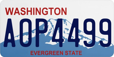 WA license plate AOP4499
