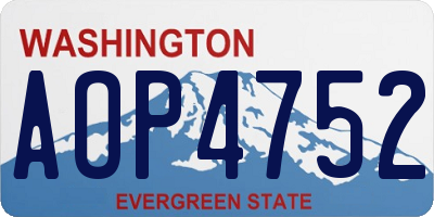 WA license plate AOP4752