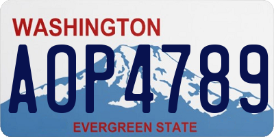 WA license plate AOP4789