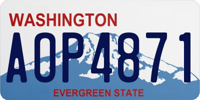 WA license plate AOP4871