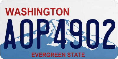 WA license plate AOP4902