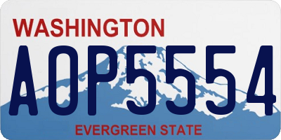 WA license plate AOP5554