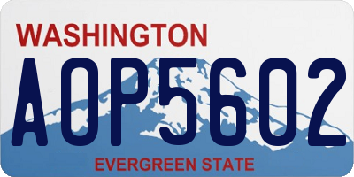 WA license plate AOP5602