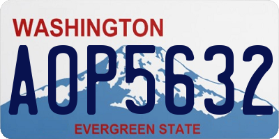 WA license plate AOP5632