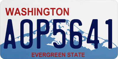 WA license plate AOP5641