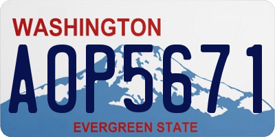 WA license plate AOP5671