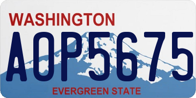 WA license plate AOP5675