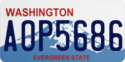 WA license plate AOP5686