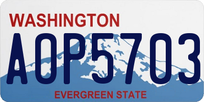 WA license plate AOP5703