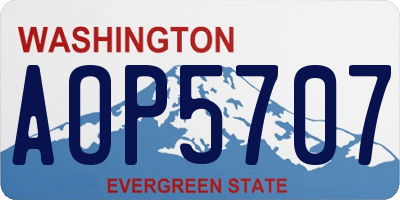 WA license plate AOP5707