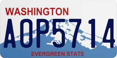 WA license plate AOP5714