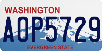 WA license plate AOP5729