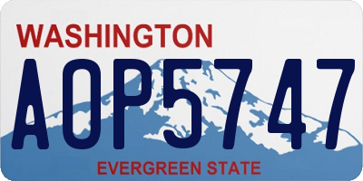 WA license plate AOP5747