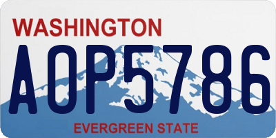 WA license plate AOP5786