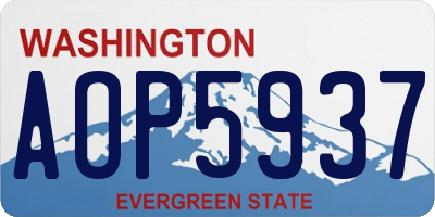 WA license plate AOP5937