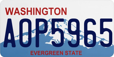 WA license plate AOP5965