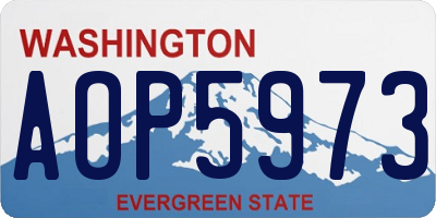 WA license plate AOP5973