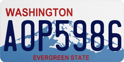 WA license plate AOP5986